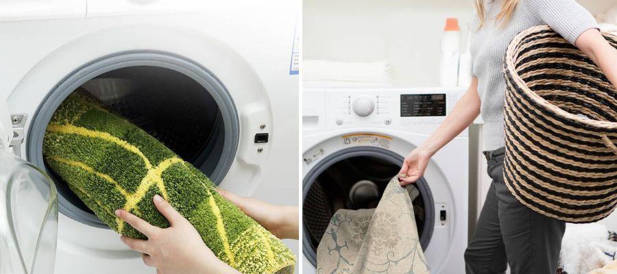 Có nên giặt thảm chùi chân bằng máy giặt không?
