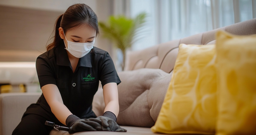 Quy trình giặt sofa vải tại Vesinhtoday