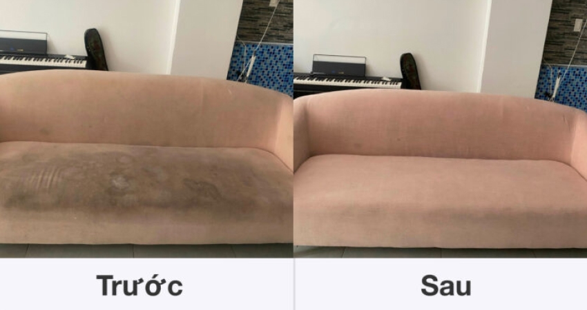 Sự thay đổi rõ rệt của sofa trước và sau khi giặt