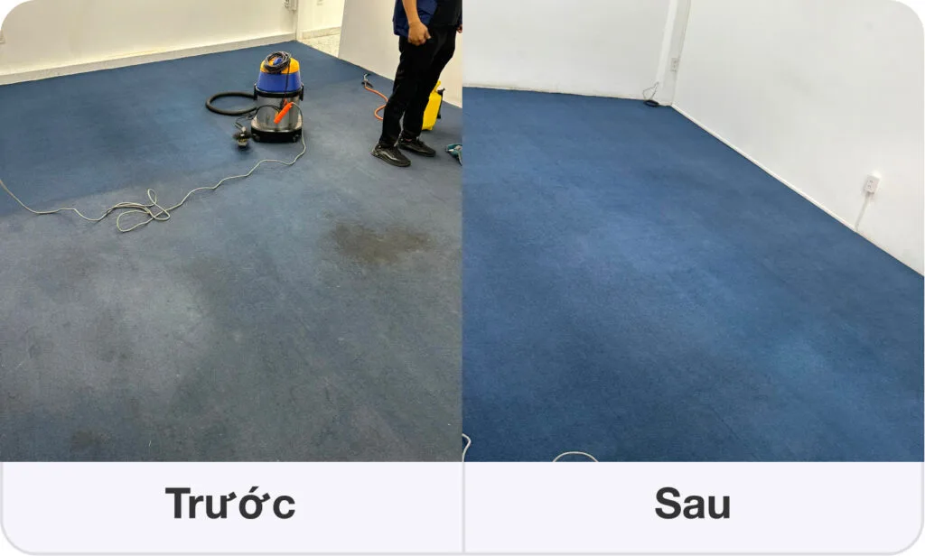 Hình ảnh thảm trước và sau khi vệ sinh