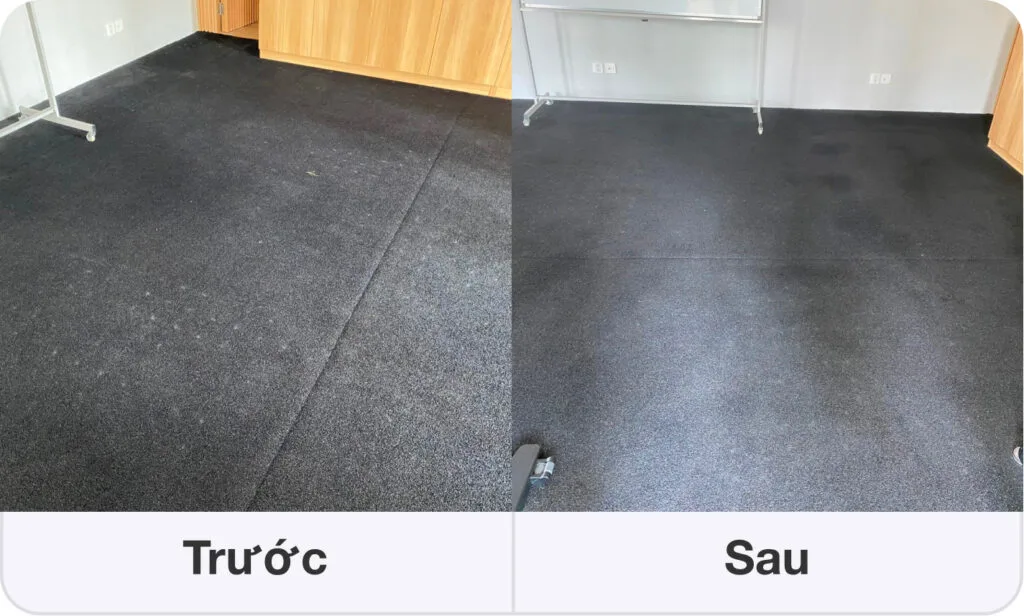 Hình ảnh thực tế thảm trước và sau khi vệ sinh