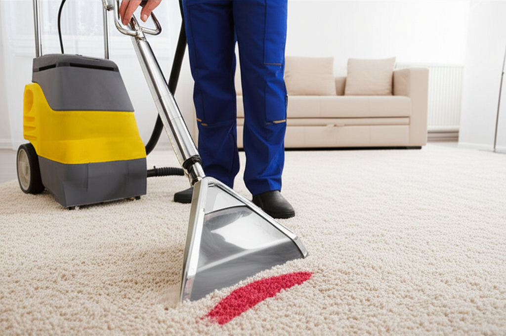 Cân nhắc dịch vụ giặt thảm chuyên nghiệp cho vết son quá cứng đầu hoặc thảm quý giá.