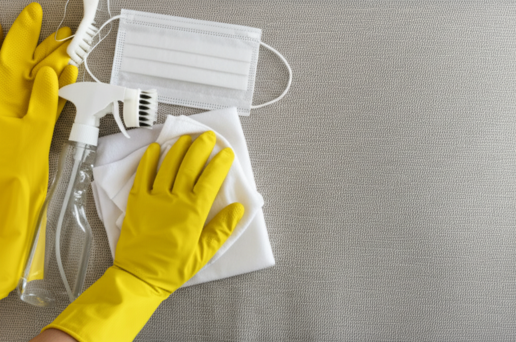 Chuẩn bị kỹ lưỡng bao gồm kiểm tra chất liệu vải, mức độ mốc và dụng cụ cần thiết trước khi xử lý.