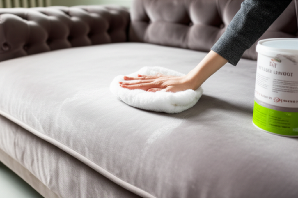 Dùng sản phẩm giặt khô chuyên dụng dạng bột hoặc bọt cho ghế sofa không giặt nước được.