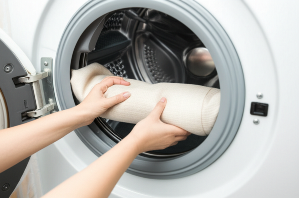 Giặt rèm cửa bằng máy giặt là phương pháp tiện lợi cho nhiều loại rèm.