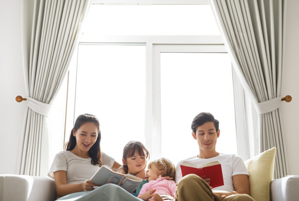 Giặt rèm cửa định kỳ giúp bảo vệ sức khỏe và duy trì không gian sống sạch sẽ, sang trọng.