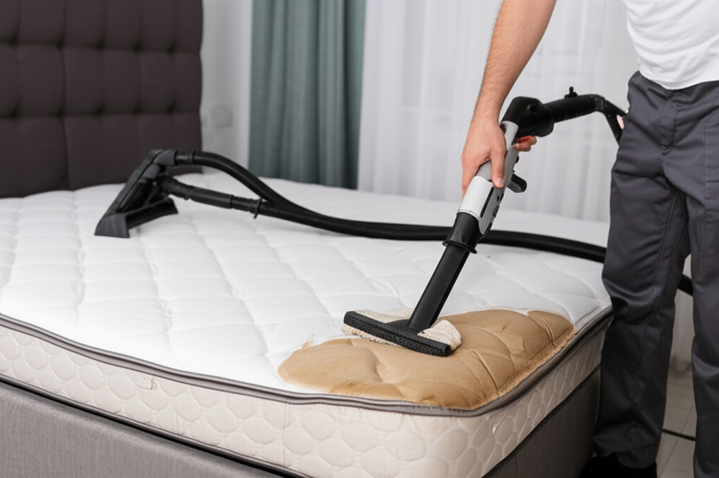 Cân nhắc sử dụng dịch vụ giặt nệm chuyên nghiệp khi nệm quá bẩn hoặc không có đủ dụng cụ.