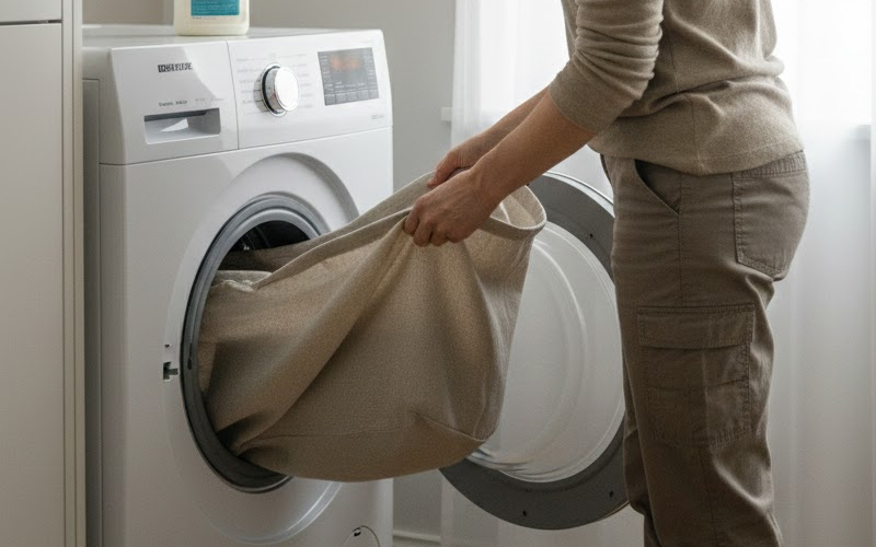 Cách giặt rèm vải bằng máy giặt an toàn