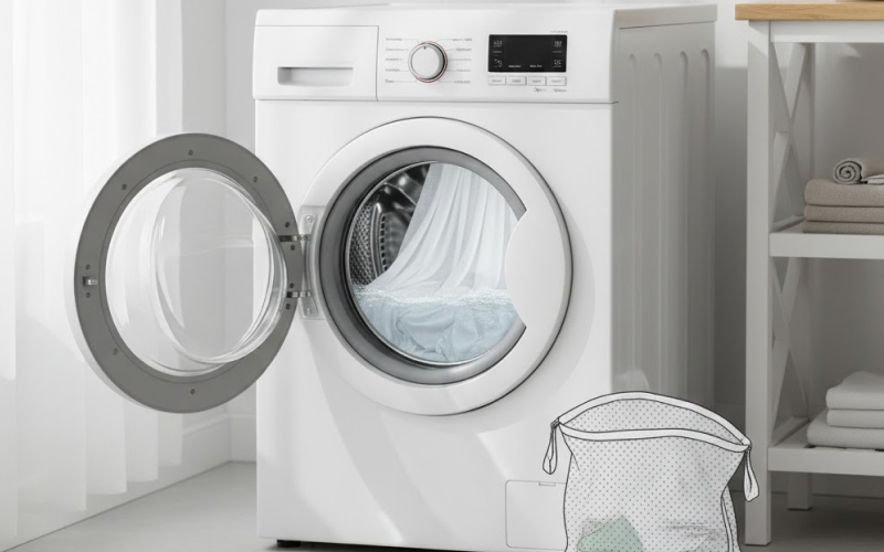 Quy trình giặt rèm cửa an toàn để tránh rách chỉ