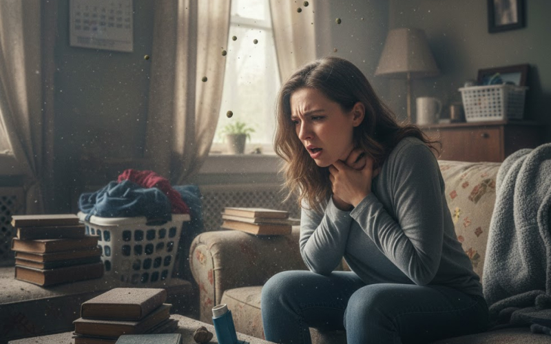 Hen suyễn là một trong những căn bệnh phố biến nếu không vệ sinh rèm cửa định kỳ
