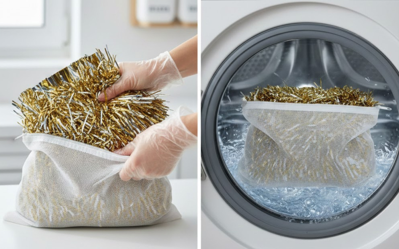 Giặt rèm kim tuyến bằng máy giặt