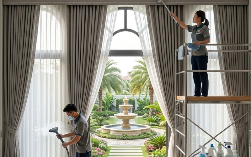 Đặc điểm kỹ thuật rèm cửa biệt thự và yêu cầu vệ sinh