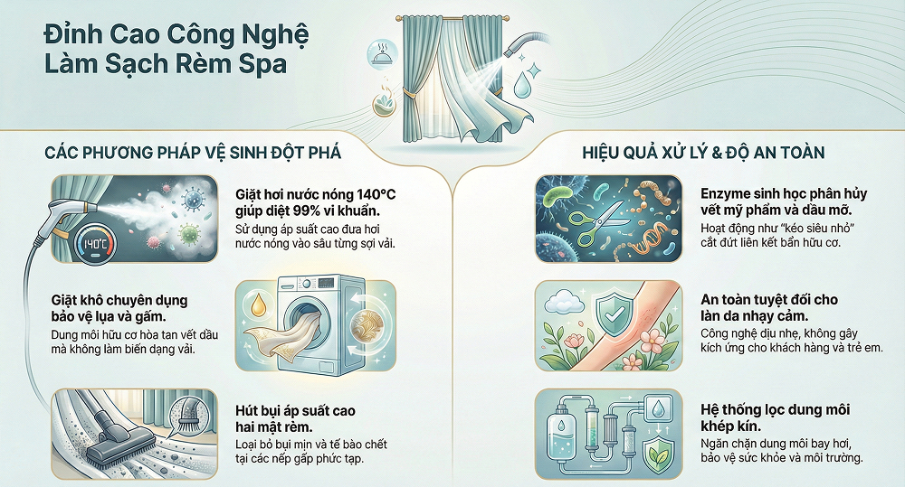 Ứng Dụng Công Nghệ Tiên Tiến Trong Dịch Vụ Làm Sạch Rèm Spa