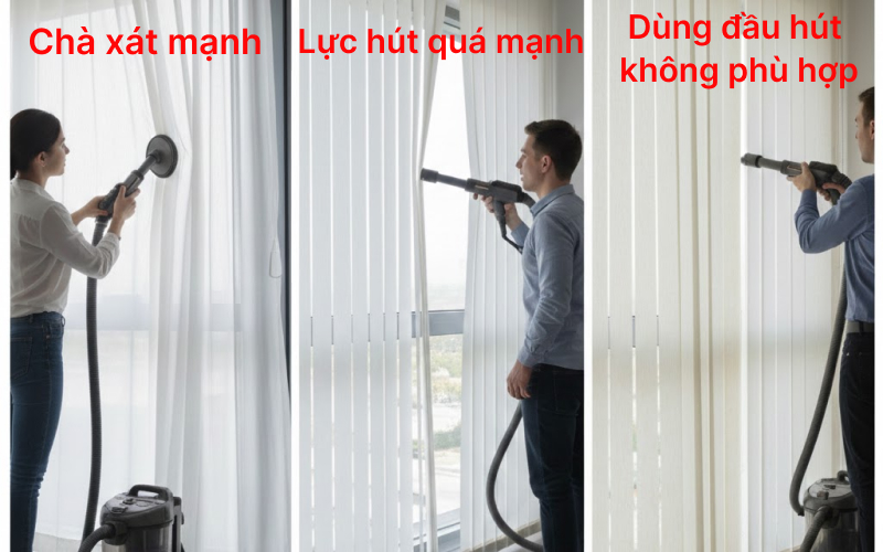 Những sai lầm cần tránh khi vệ sinh rèm bằng máy hút