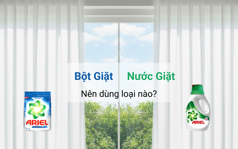 Nên dùng Bột Giặt hay nước giặt để giặt rèm