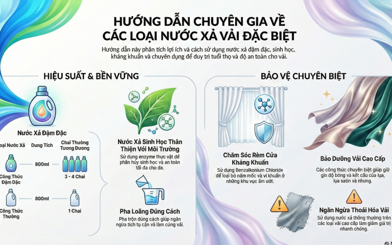 Phân Loại Nước Xả Vải Phổ Biến Trên Thị Trường