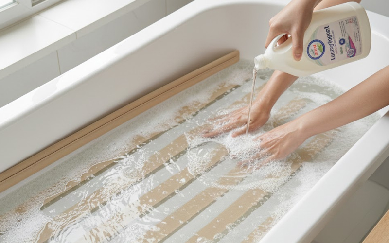 Tác động hóa học của chất tẩy rửa khi giặt ngâm