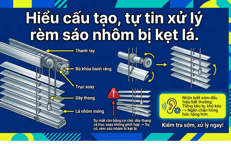 Cấo tạo rèm sáo nhôm