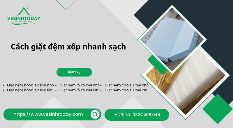 Cách giặt đệm xốp nhanh sạch