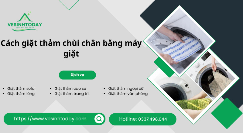 Cách giặt thảm chùi chân bằng máy giặt