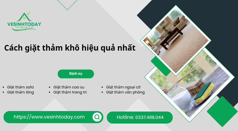 Cách giặt thảm khô hiệu quả nhất