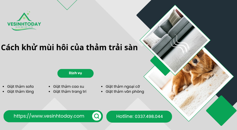 Cách khử mùi hôi của thảm trải sàn