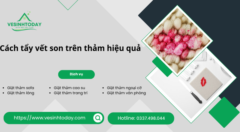 Cách tẩy vết son trên thảm hiệu quả