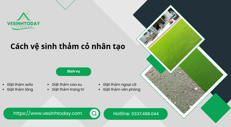 Cách vệ sinh thảm cỏ nhân tạo