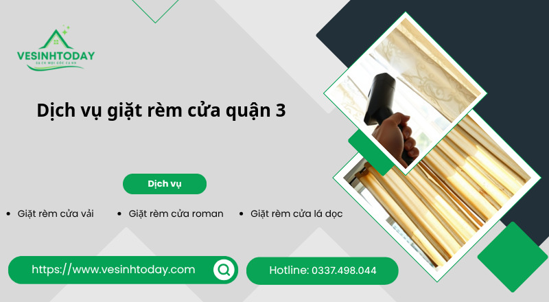 Dịch vụ giặt rèm cửa quận 3