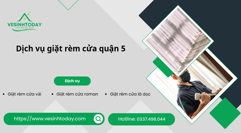 Dịch vụ giặt rèm cửa quận 5