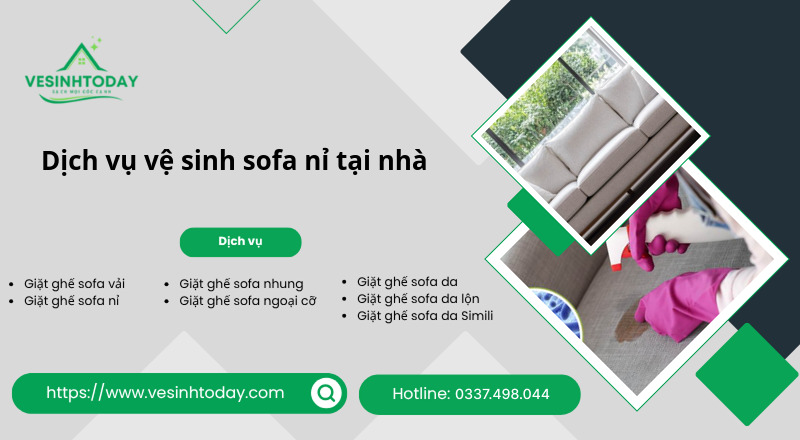Dịch vụ vệ sinh sofa nỉ tại nhà
