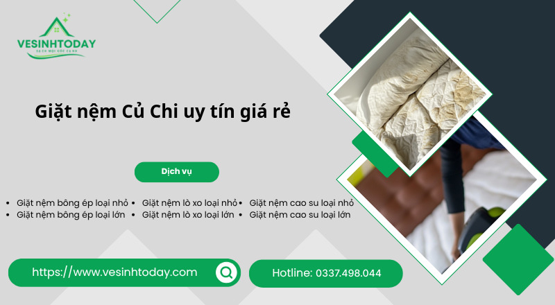 Giặt nệm Củ Chi uy tín giá rẻ