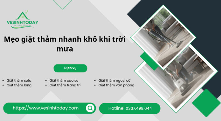 Mẹo giặt thảm nhanh khô khi trời mưa